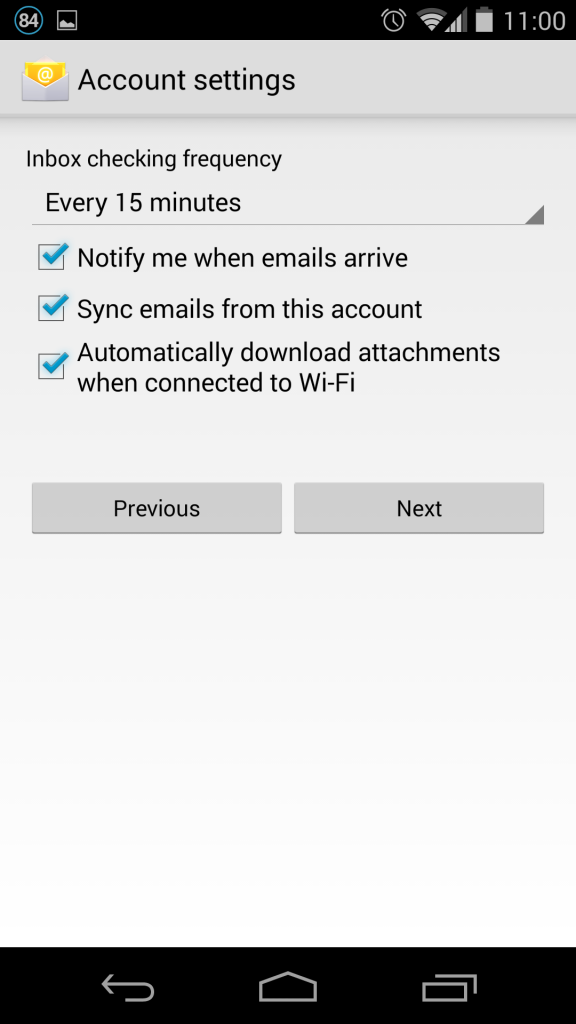 Screenshot of Inbox Settings