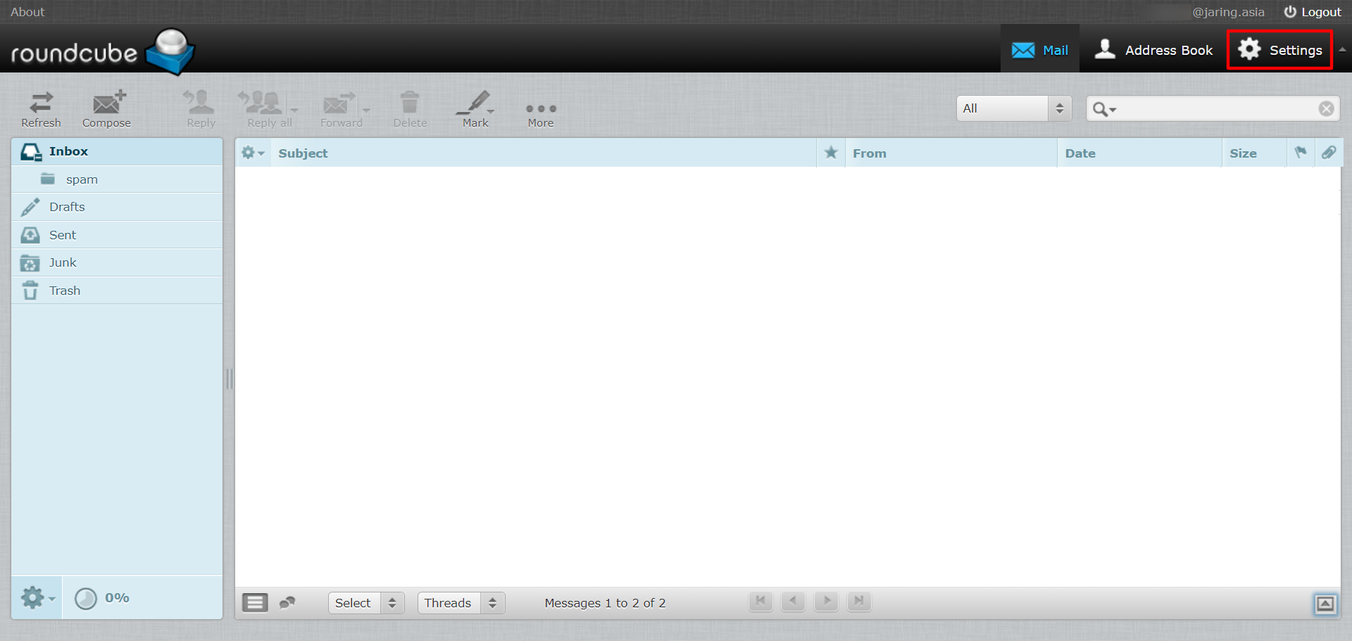 Webmail settings