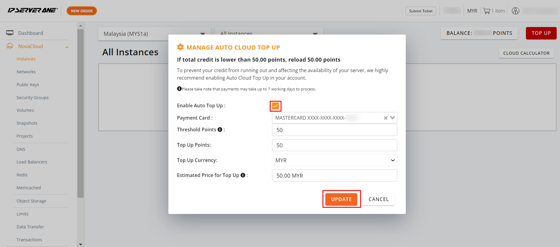 Disable Auto Top-Up