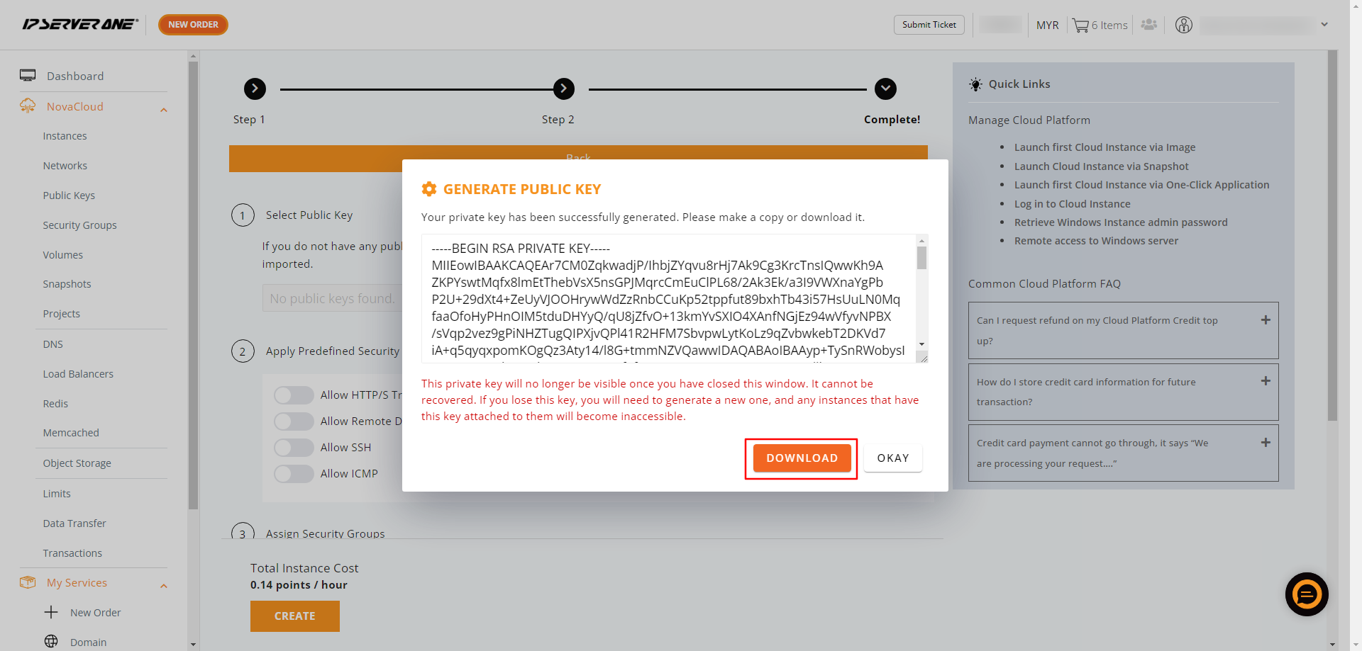 Download Private Key