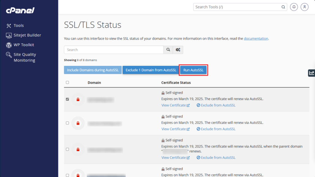How to install built-in SSL certificate using AutoSSL in cPanel ...