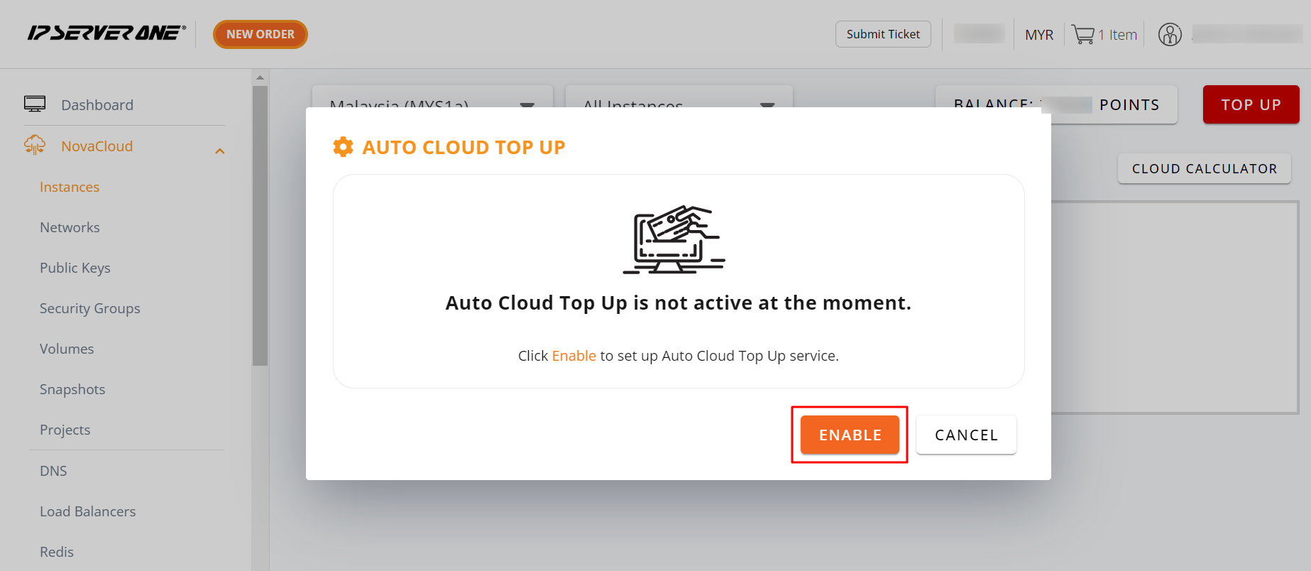 Enable Auto Top-Up