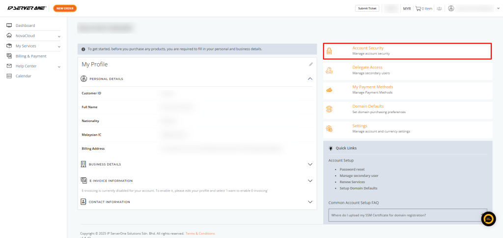 How to reset or update IPServerOne customer portal password - IPSERVERONE