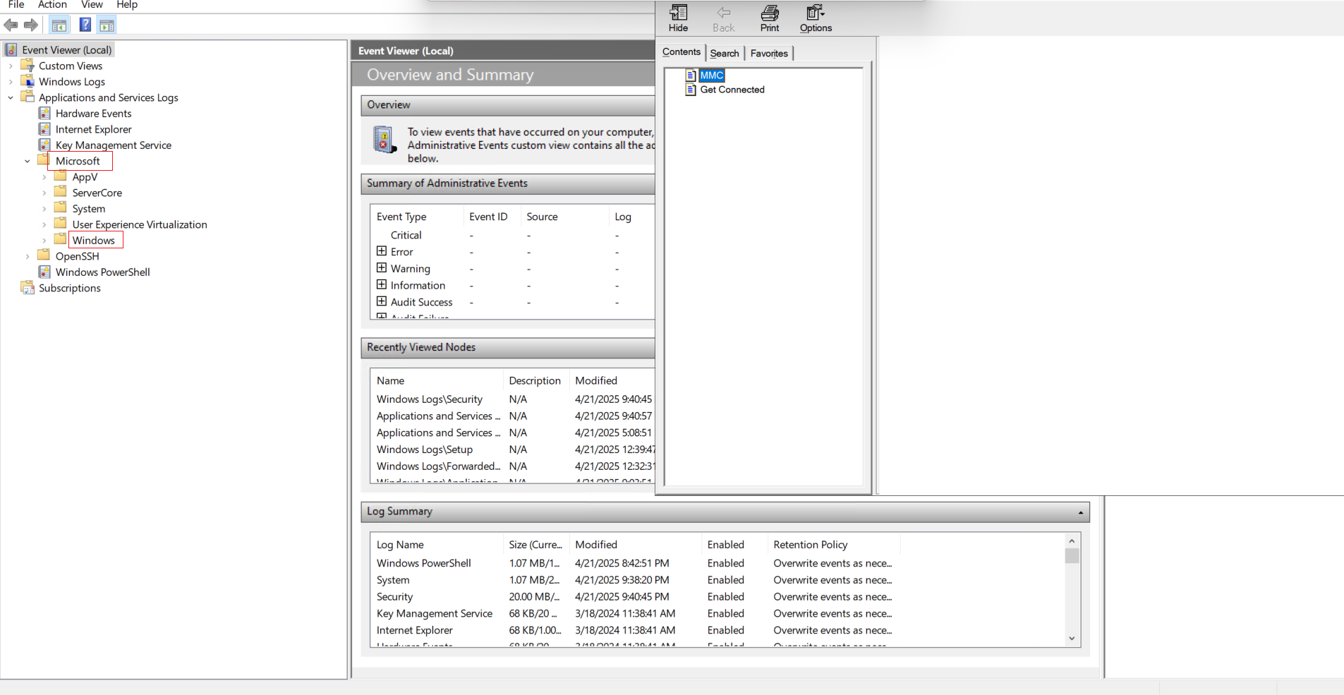 Operational Log View