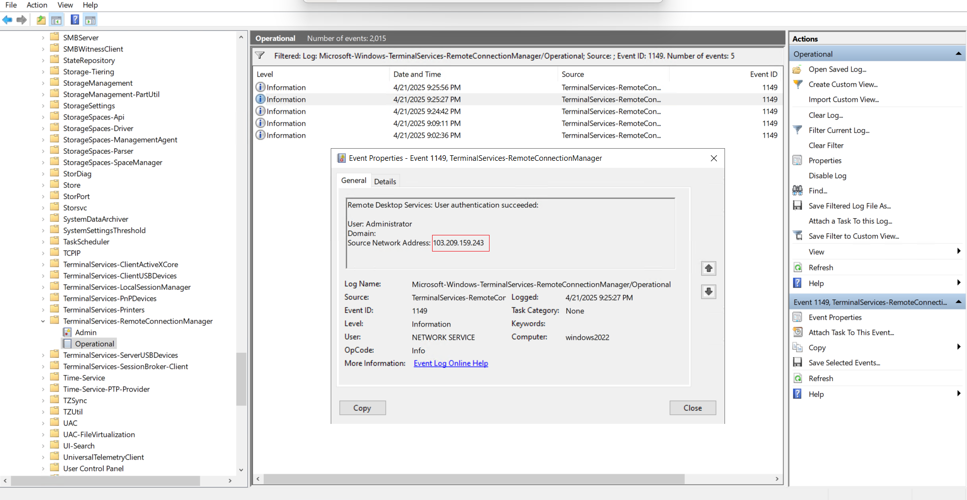 RDP Connection History